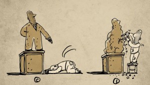 Patung Ilustrasi disembah